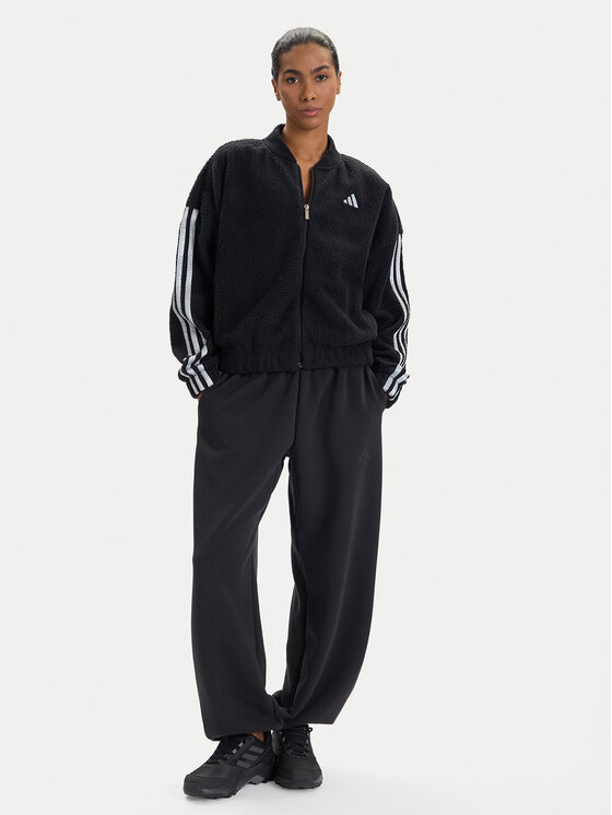 adidas adidas Džemperis Holiday High Pile JM1891 Juoda Loose Fit