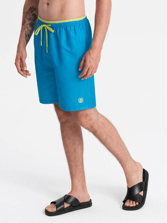 Ombre Ombre Plavecké šortky OM-SRBS-0141 Modrá Regular Fit