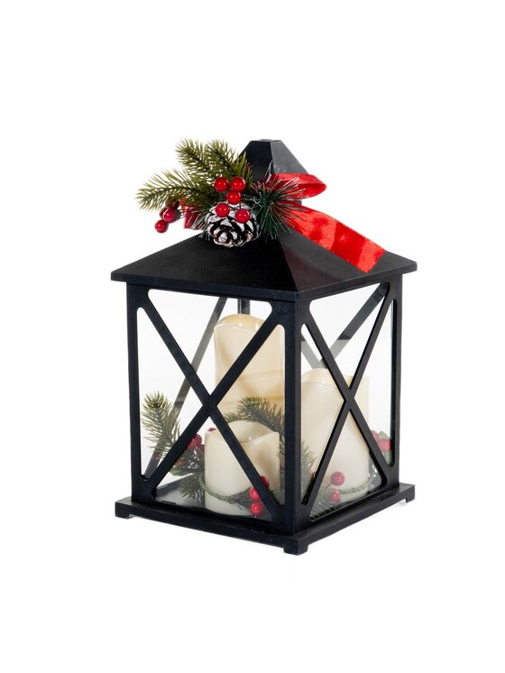 MIAhome MIAhome Lampion STROIK LED z ozdobami Czarny