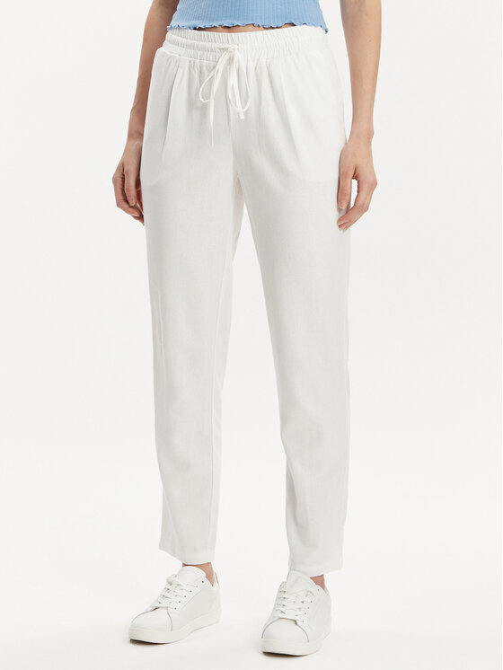 Vero Moda Vero Moda Pantaloni din material Jesmilo 10279691 Alb Regular Fit