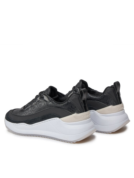 Calvin Klein Calvin Klein Sneakers Intern Wedge Lace Up - Epi Mono HW0HW01663 Nero