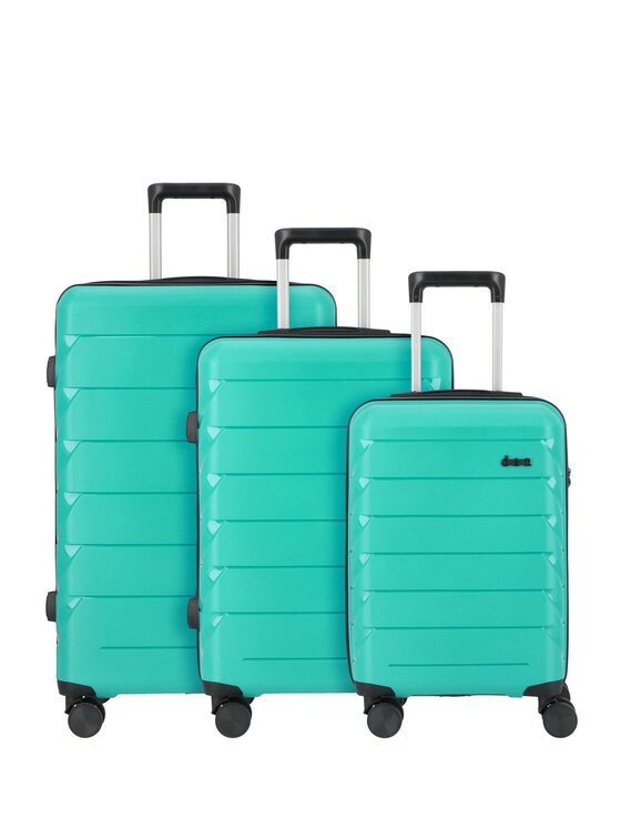 D&N D&N Komplet walizek 310024 Turkusowy