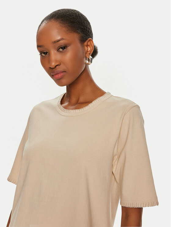 United Colors Of Benetton T shirt 34G7D107B Beige Regular Fit Modivo