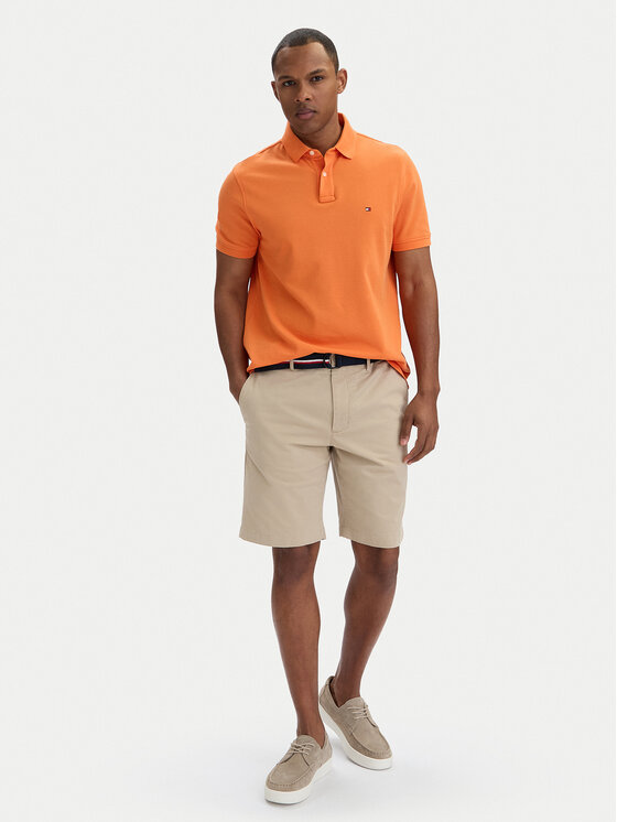 Tommy Hilfiger Tommy Hilfiger Pantaloncini di tessuto Denton MW0MW42349 Beige chiaro Slim Fit