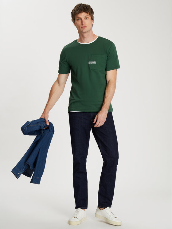 Cross Jeans Cross Jeans T-Shirt 16059-204 Zielony Regular Fit