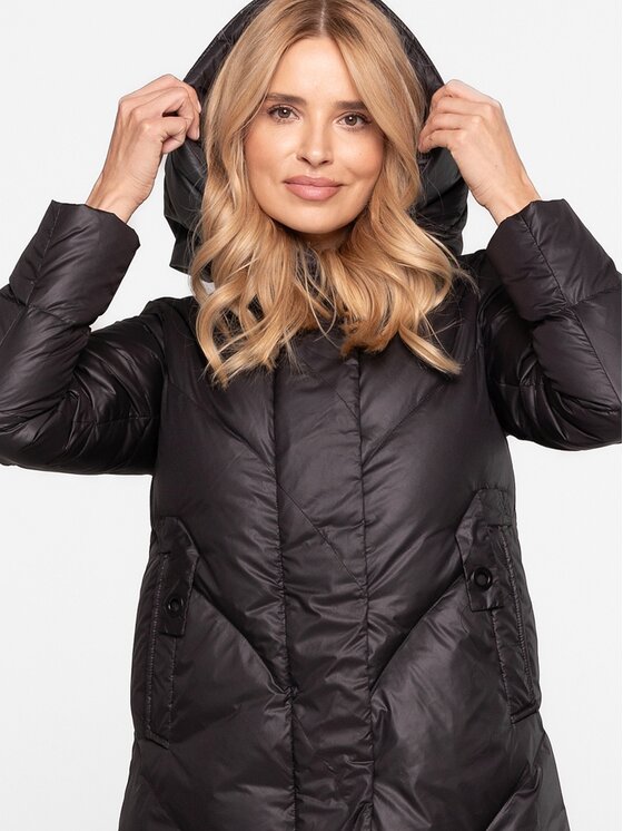 Perso Perso Kurtka damska BLH251037FX Czarny Regular Fit