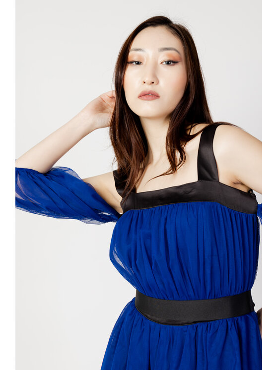 Hanny Deep Hanny Deep Sukienka koktajlowa TULLE BICOLOR Niebieski To Fit