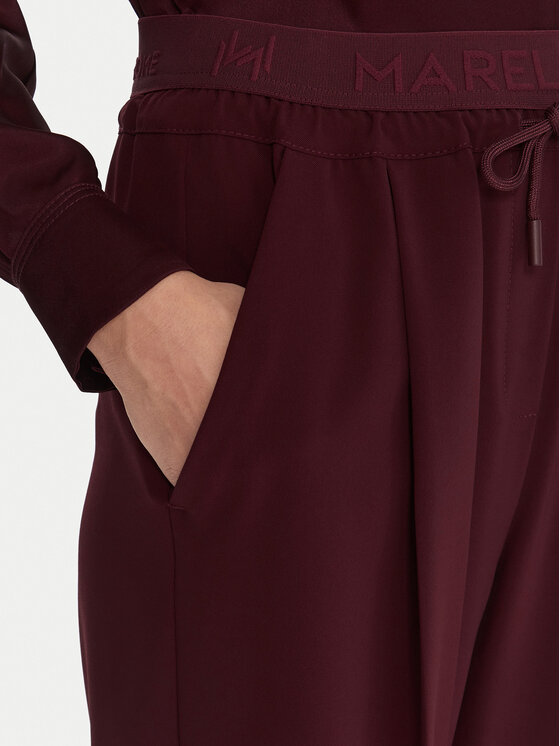 Marella Marella Spodnie materiałowe Vanto 2523136065 Bordowy Regular Fit