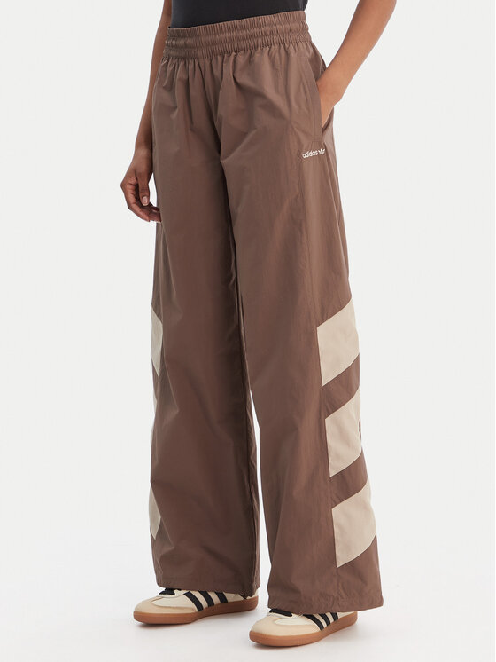 adidas Spodnie dresowe Blocked Washed KD8790 Brązowy Loose Fit