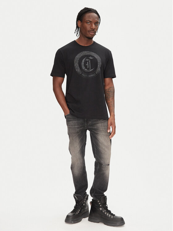 Just Cavalli Just Cavalli Majica 78OAHE22 Črna Regular Fit