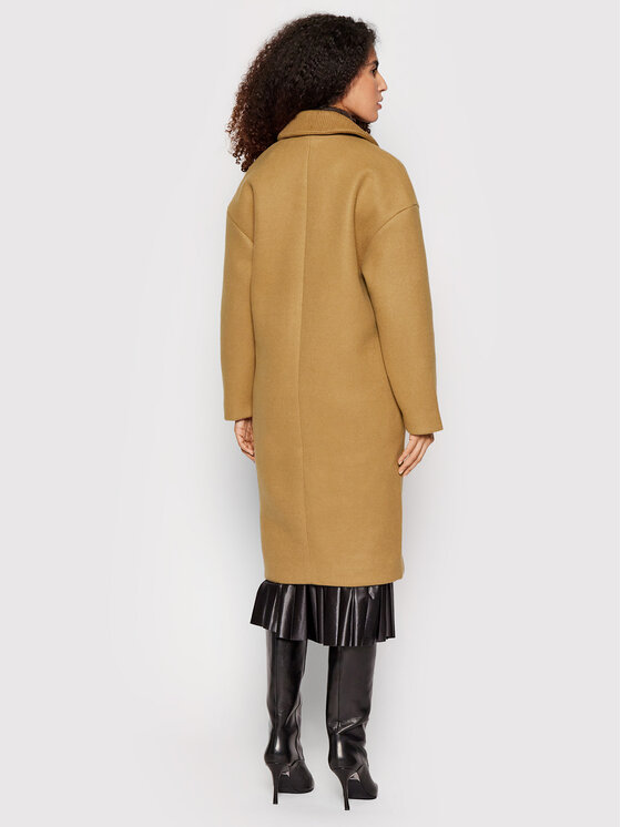 Vila Manteau en laine Callee 14063161 Marron Relaxed Fit