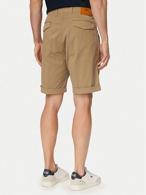 Aeronautica Militare Aeronautica Militare Pantalon scurți din material 261BE0278UCT04292 Bej Regular Fit