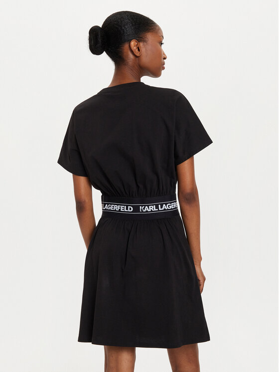 KARL LAGERFELD KARL LAGERFELD Повсякденна сукня 245W1351 Чорний Regular Fit