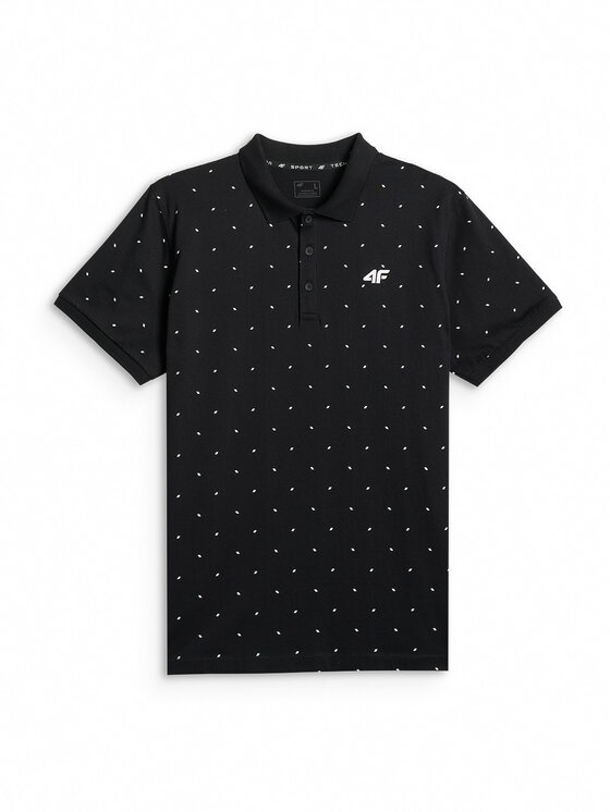 4F 4F Polo SPORTS CLUB Czarny Regular Fit