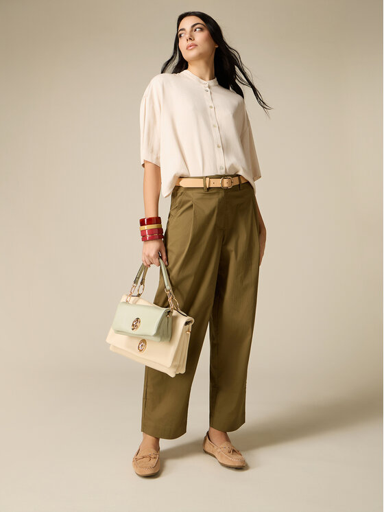 Oltre Oltre Pantaloni di tessuto P00NR009182N035 Verde Boy Fit