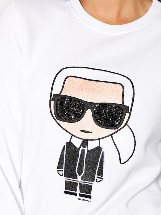 KARL LAGERFELD Bluza Ikonik 205W1801 Bia y Regular Fit Modivo.pl
