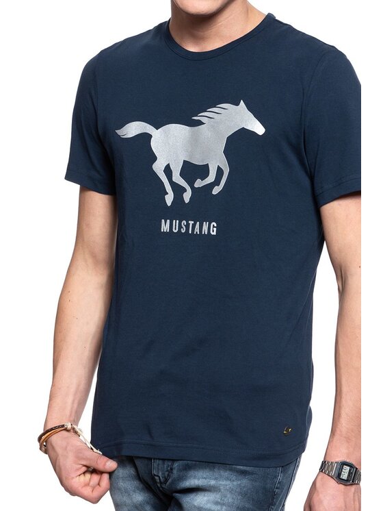Mustang Mustang T-shirt PRINT TEE Blu Regular Fit