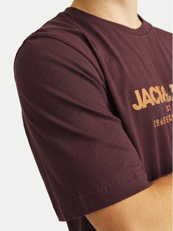 Jack & Jones Jack & Jones T-Shirt Alvis 12256803 Czerwony Standard Fit