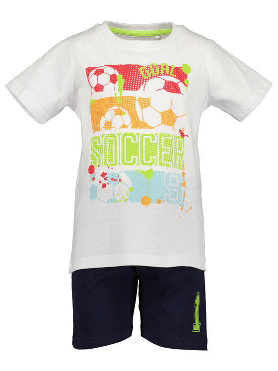 Blue Seven Blue Seven Set tricou și pantaloni scurți 826019 X Alb Regular Fit