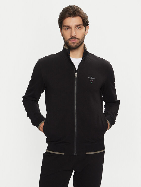 Aeronautica Militare Aeronautica Militare Majica dugih rukava 242TF082F459 Crna Regular Fit