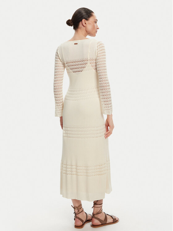 Pepe Jeans Pepe Jeans Strickkleid Paulina PL953712 Beige Slim Fit