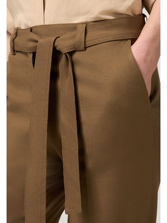 Oltre Oltre Pantaloni di tessuto P073R108615N022 Verde Regular Fit