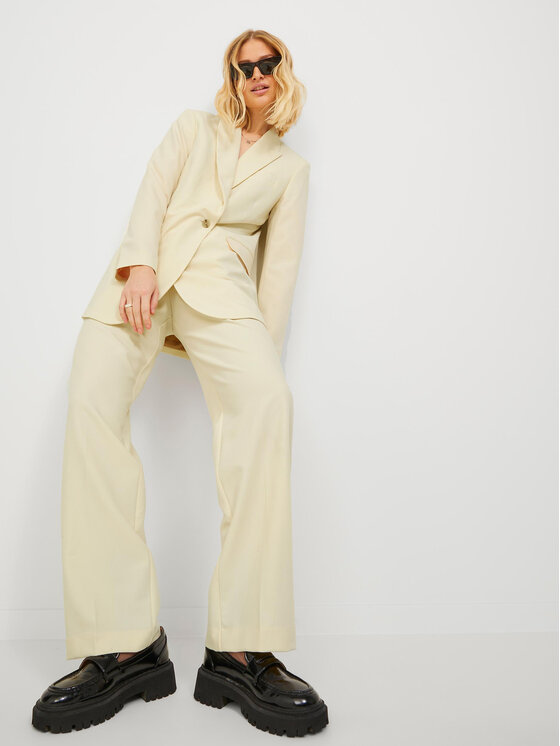 JJXX JJXX Hlače iz tkanine Mary 12200674 Écru Regular Fit