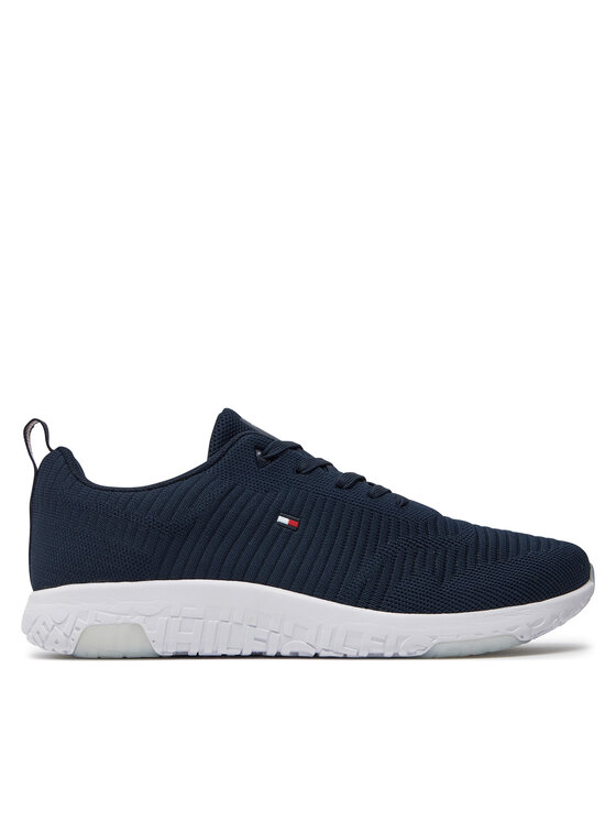 Tommy Hilfiger Sneakersy Corporate Knit Rib Runner FM0FM02838 Tmavomodrá