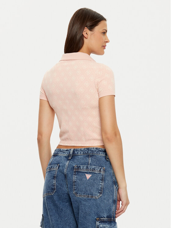 Guess Guess Тениска с яка и копчета V5RP03 Z3LF0 Розов Regular Fit