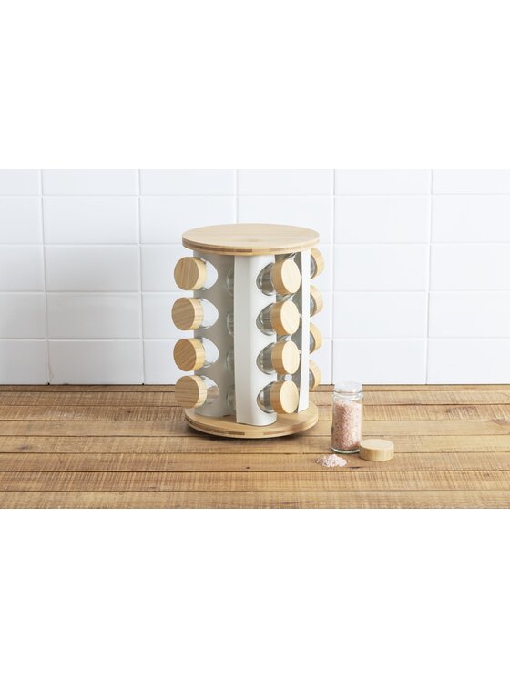 MIAhome MIAhome Zestaw Stojak na przyprawy obrotowy 28,5x21 cm EXTRA beżowy Beżowy