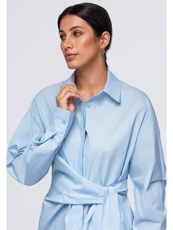 Ombre Ombre Koszula OW-SH-E0076 Niebieski Relaxed Fit