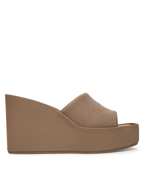 Calvin Klein Calvin Klein Šľapky Wedge 70 Sndl Canv Mg HW0HW03134 Béžová
