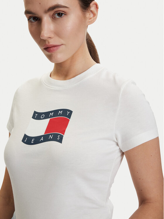 Tommy Jeans Tommy Jeans Tricou DW0DW22781 Écru Regular Fit