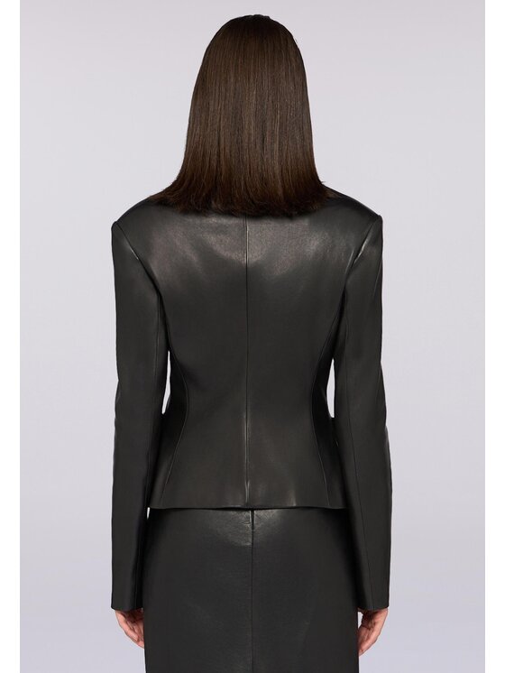 Trussardi Trussardi Giacca di pelle Q958A000394N033 Nero Slim Fit