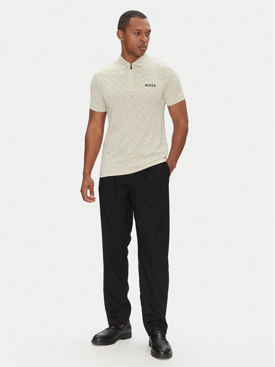 BOSS BOSS Polo majica Philix Toc Jq 50538106 Bež Slim Fit