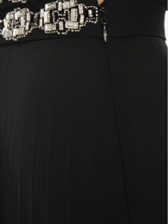 Elisabetta Franchi Elisabetta Franchi Plesirana suknja GO-050-37E2-V400 Crna Regular Fit