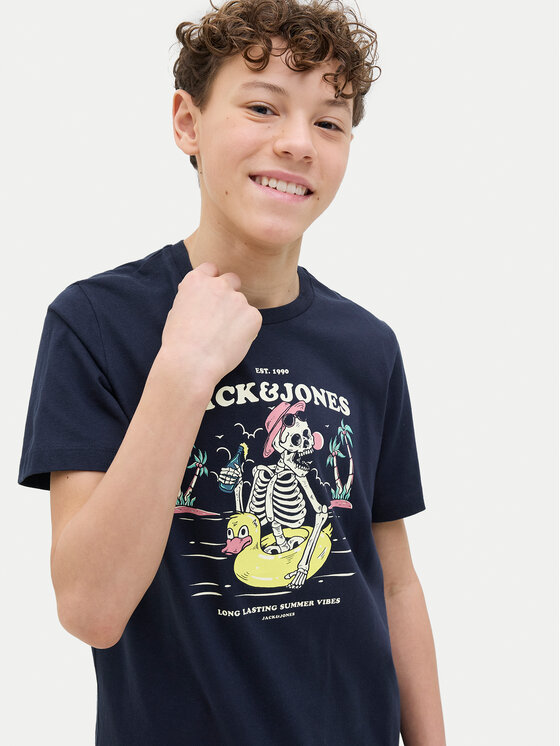 Jack&Jones Junior Jack&Jones Junior Marškinėliai Elijah 12269825 Tamsiai mėlyna Regular Fit
