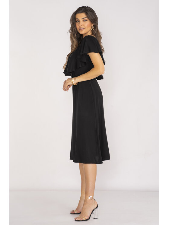 Awama Awama Sukienka letnia A659 Czarny Basic Fit