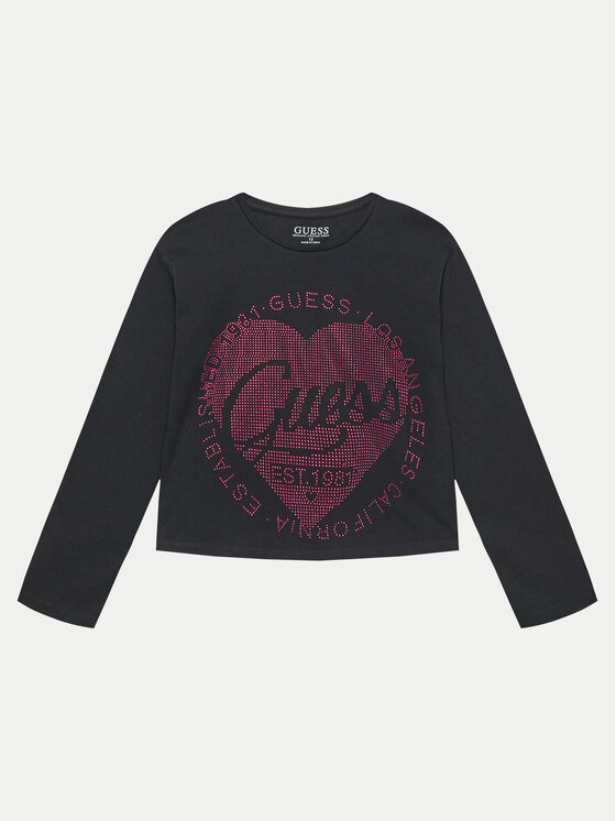 Guess T-krekls J4YI18 K6YW4 Melns Boxy Fit