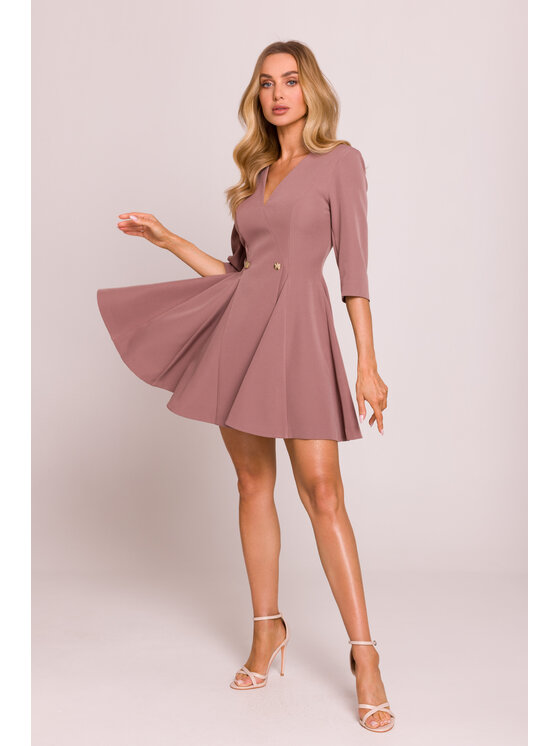Made of Emotion Made of Emotion Sukienka koktajlowa M848 Brązowy Premium Fit