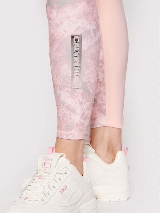 Calvin Klein Performance Leggings Logo Gym 00GWT0L633 Rosa Slim Fit