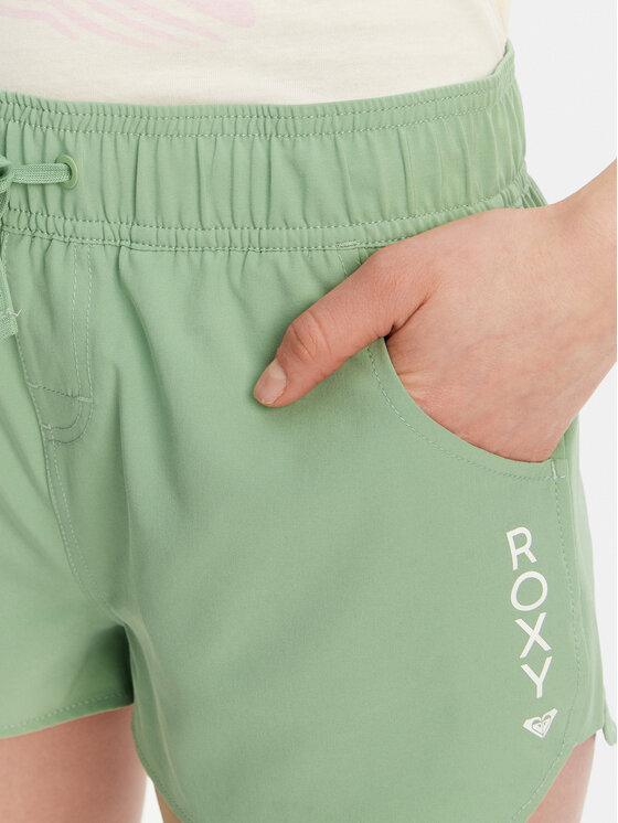 Roxy Roxy Szorty materiałowe ERJBS03298 Zielony Regular Fit