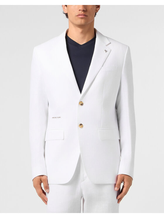 PHILIPP PLEIN PHILIPP PLEIN Marynarka 31557 Biały Regular Fit