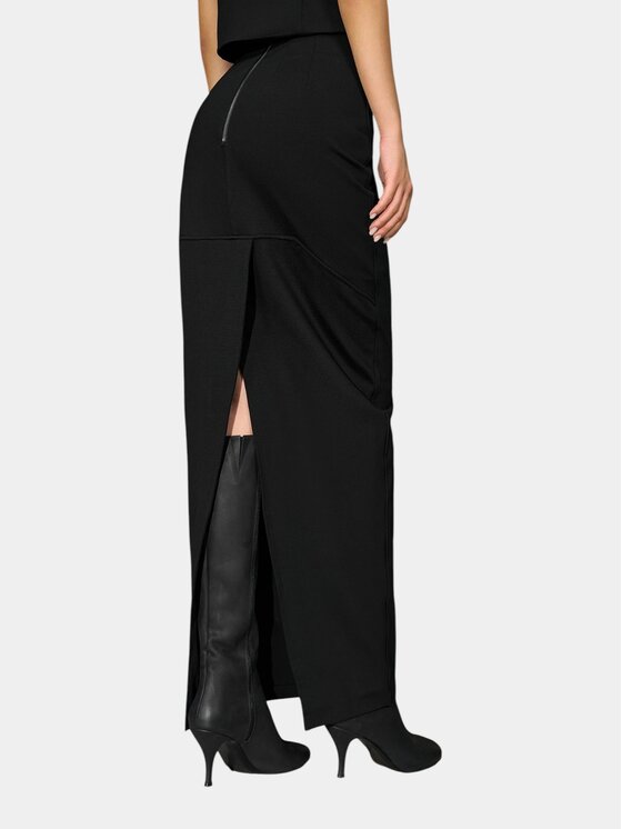 MADE BY SOCIETY MADE BY SOCIETY Spódnica maxi BASALT Skirt - F27320 Czarny Basic Fit