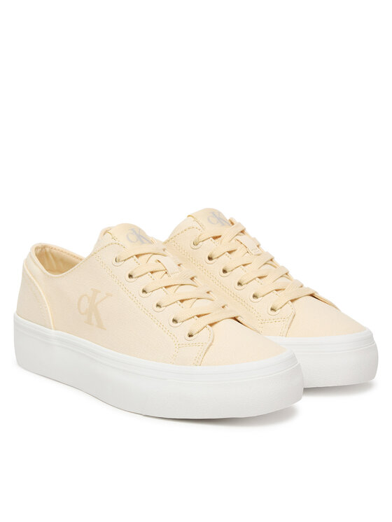 Calvin Klein Calvin Klein Sportcipők Vulc Flatform Low Canvas Mg YW0YW01763 Ekru