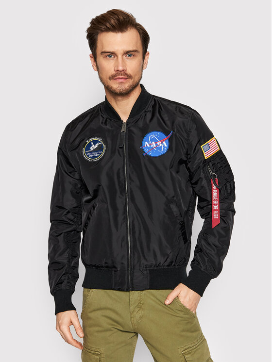 Alpha Industries Alpha Industries Kurtka bomber Ma-1 Tt Nasa 186101 Czarny Regular Fit