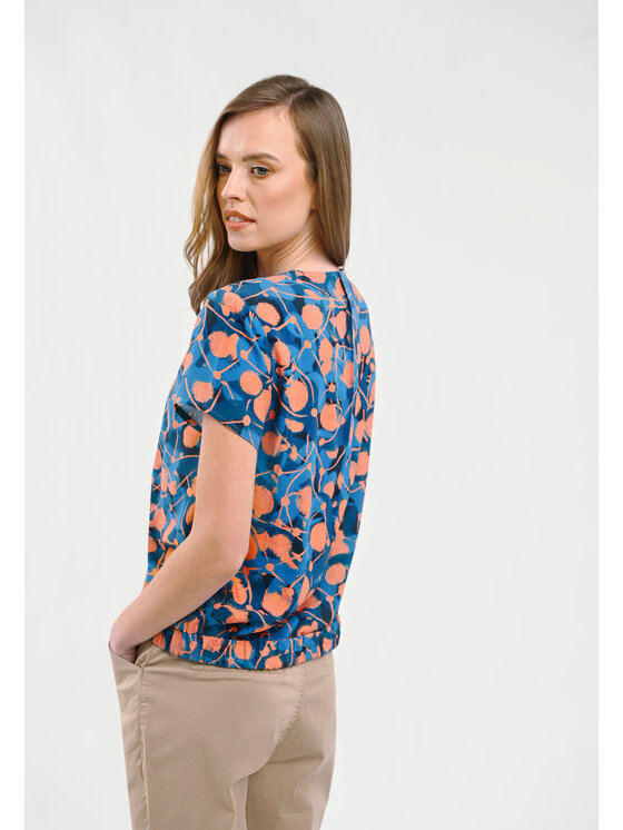 Volcano Volcano Bluzka C-TULIP Turkusowy Regular Fit