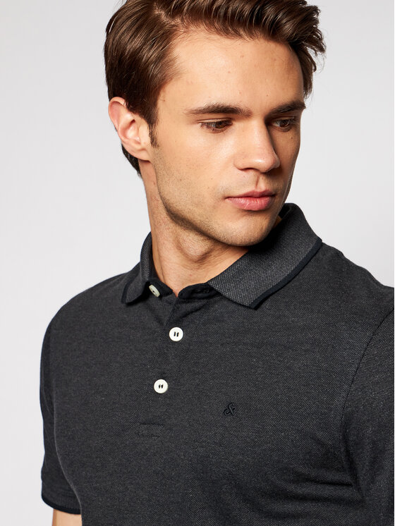 Jack&Jones Jack&Jones Polo Paulos 12136668 Μαύρο Slim Fit