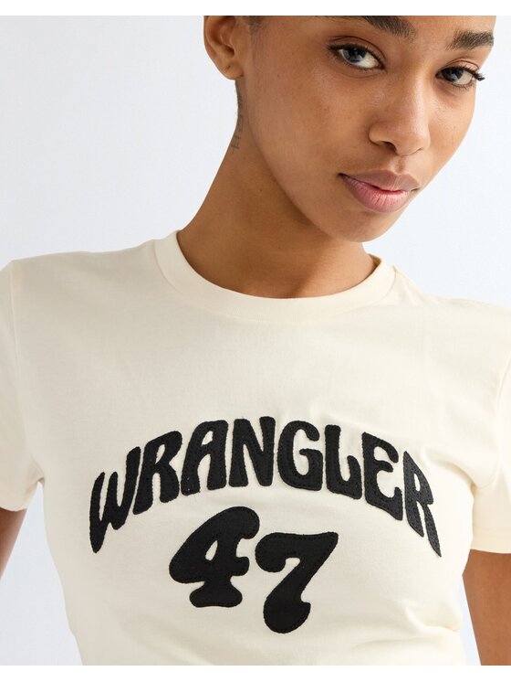 Wrangler Wrangler T-Shirt SHRUNKEN BAND TEE Biały Slim Fit