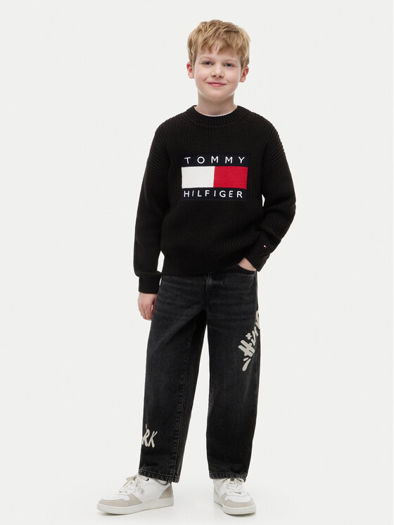 Tommy Hilfiger Tommy Hilfiger Sveter Heritage KB0KB10071 Čierna Regular Fit